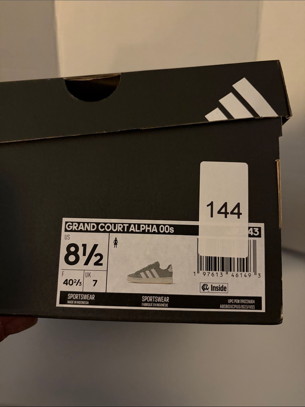 adidas Sage Green Suede Sneakers with White Stripes - Picture 8 of 8